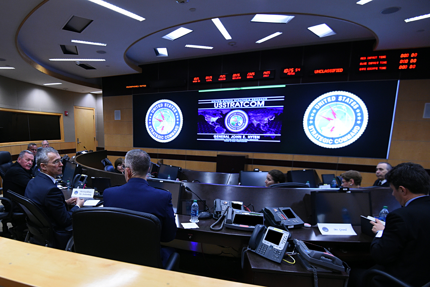 Defense operations briefing room